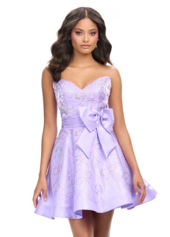 4724 Strapless Cocktail Dress Featuring Press On Stones and Bow