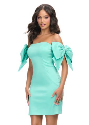 4725 Off the Shoulder Cocktail Dress with Bows