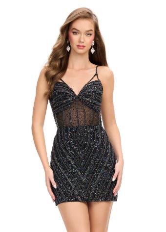 4748 Fully Beaded Spaghetti Strap Cocktail Dress