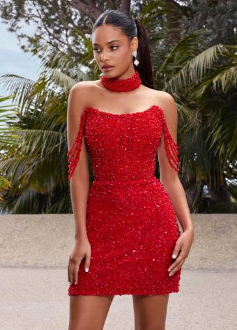 4758 Fully Beaded Cocktail Dress with Pearls and Crystals