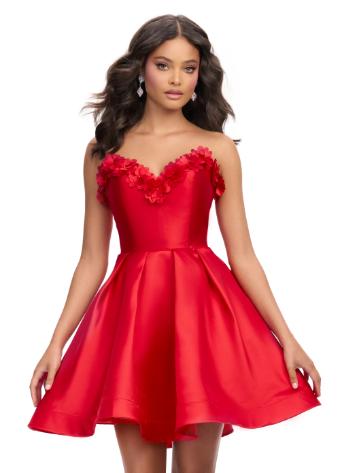 4782 Mikado Cocktail Dress with Sweetheart Neckline and A-Line Skirt