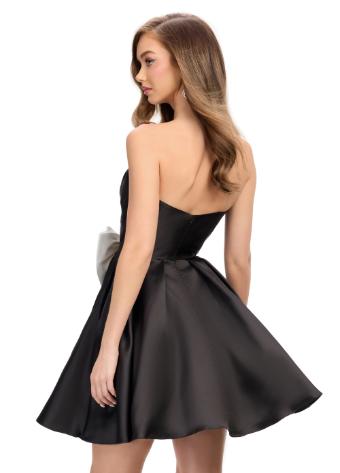 4783 Mikado Cocktail Dress with Sweetheart Neckline and Bow