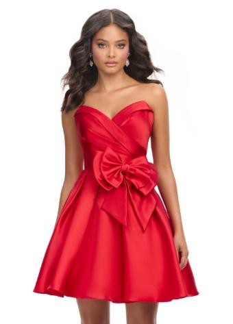 4783 Mikado Cocktail Dress with Sweetheart Neckline and Bow