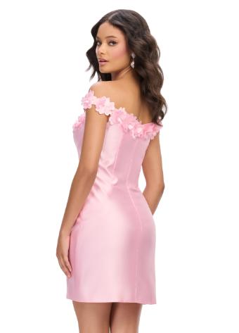 4784 Mikado Off Shoulder Cocktail Dress with Flower Detail