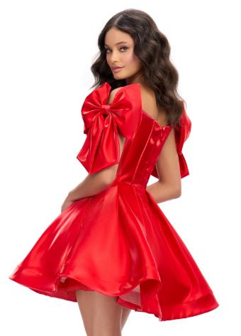 4788 Off The Shoulder Cocktail Dress with an A-Line Skirt and Bows