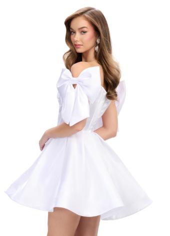 4788 Off The Shoulder Cocktail Dress with an A-Line Skirt and Bows