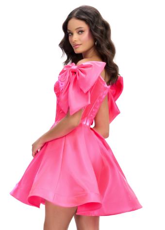 4788 Off The Shoulder Cocktail Dress with an A-Line Skirt and Bows