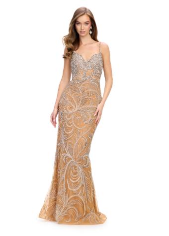 11589 Fully Beaded Spaghetti Strap Gown with Open Back