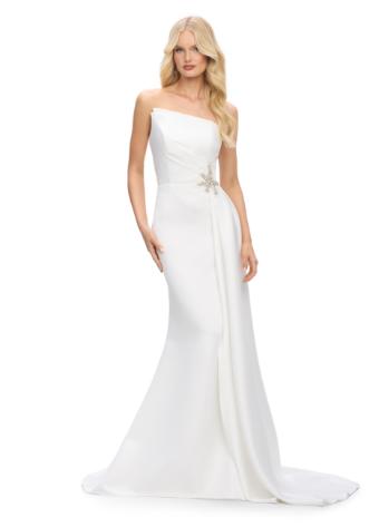 11700 Strapless Satin Gown with Side Skirt