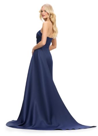 11700 Strapless Satin Gown with Side Skirt