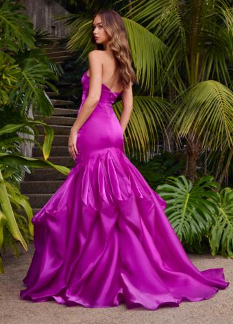 11733 Strapless Shiny Organza Gown