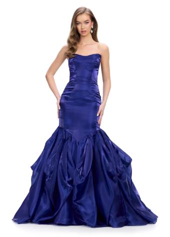 11733 Strapless Shiny Organza Gown