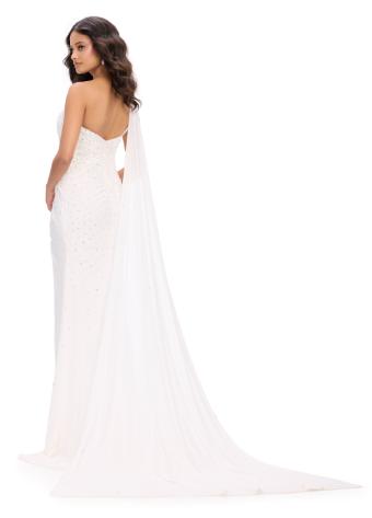 11736 One Shoulder Gown with Press On Stones and Cape