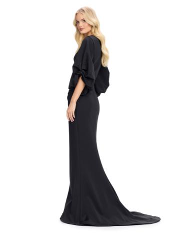 11740 Long Sleeve Scuba Gown with Balloon Sleeves