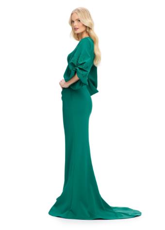 11740 Long Sleeve Scuba Gown with Balloon Sleeves