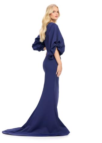 11740 Long Sleeve Scuba Gown with Balloon Sleeves