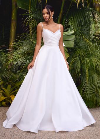 11769 Satin Ball Gown with Sweetheart Neckline and Oversized Bow