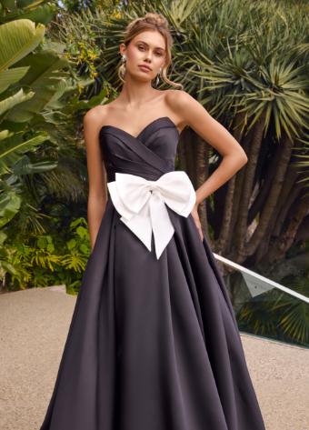 11770 Strapless Mikado Ball Gown with Oversized Bow and A-Line Skirt