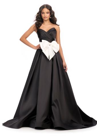 11770 Strapless Mikado Ball Gown with Oversized Bow and A-Line Skirt