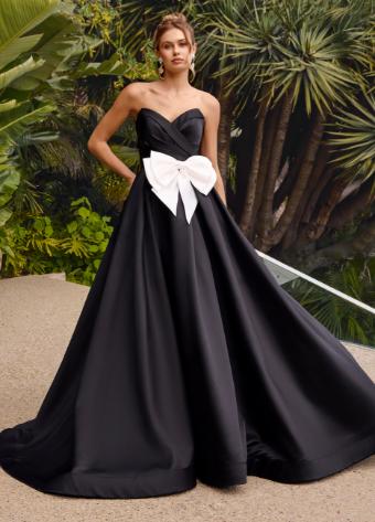 11770 Strapless Mikado Ball Gown with Oversized Bow and A-Line Skirt