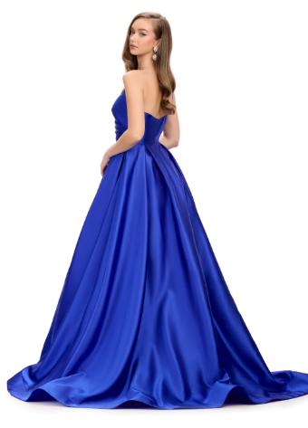 11772 One Shoulder Draped Mikado Ball Gown with A-Line Skirt