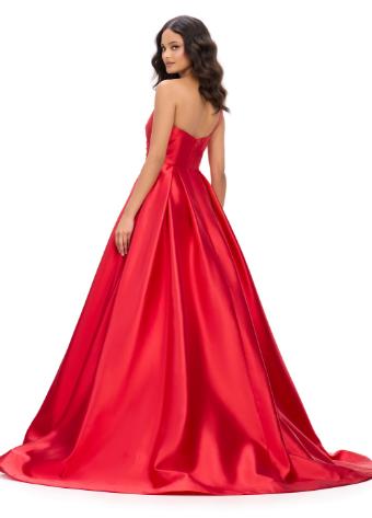 11772 One Shoulder Draped Mikado Ball Gown with A-Line Skirt