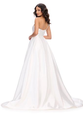 11772 One Shoulder Draped Mikado Ball Gown with A-Line Skirt