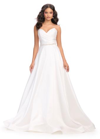 11773 Strapless Mikado Ball Gown with Beaded Belt and Sweetheart Neckline