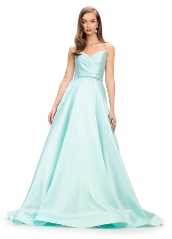 11773 Strapless Mikado Ball Gown with Beaded Belt and Sweetheart Neckline