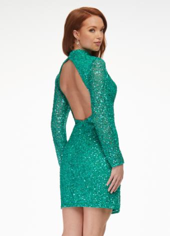 4252 Long Sleeve Cocktail Dress with Open Back