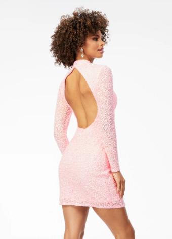 4252 Long Sleeve Cocktail Dress with Open Back