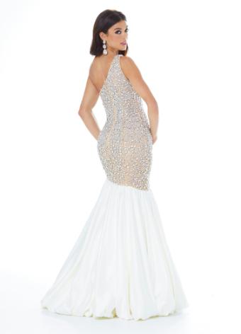 1981 One Shoulder Fit & Flare with Fully Encrusted Bodice